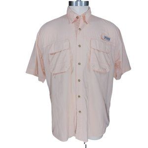 Bimini Bay Mens Size XL Peach Fishing PFG-Like Summer Vented Button Up Shirt EUC